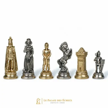 Pièces Mary Stuart VI en métal bicolore doré et argenté, dame, cavalier et tour