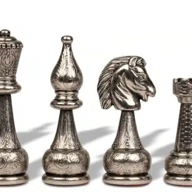 Skakspil i Metal Flowered - Billede 4