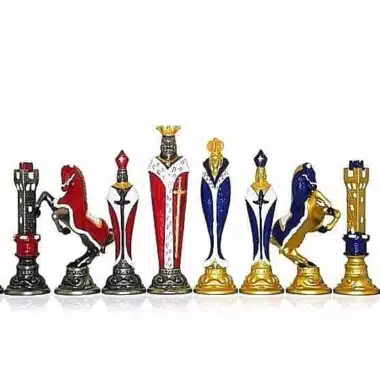 Jeu d'Echecs en Métal Peint à la Main "Renaissance"