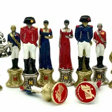 Détail des figurines Napoléon III peintes à la main, personnages et cavalier