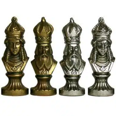 Medieval III Sæt Skakbræt i Kunstlæder & Skakspil i Metal - Billede 8