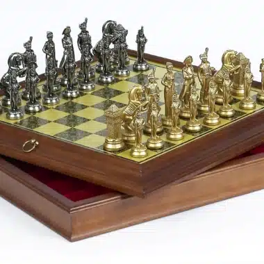 Alternative view of Napoleon Grand IV Sæt Originalt Træ Skakbræt og Metal Skakspil