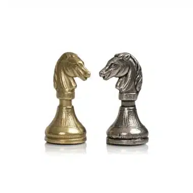 Sæt Mignon Flower IX Sort Skakbræt med Opbevaring og Skakspil i Metal - Billede 8