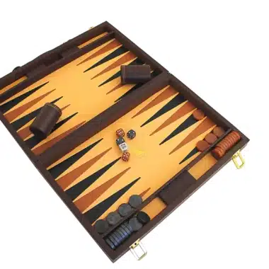 Rejse-Backgammon i Brun Italiensk Similæder, Sammenfoldeligt og Magnetisk