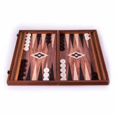 Alternative view of Backgammon i Træeffekt Valnød med Sidestøtter