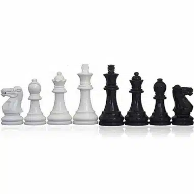 Jeu d'Echecs "Staunton Classique" en Métal Massif Laqué Noir et Blanc