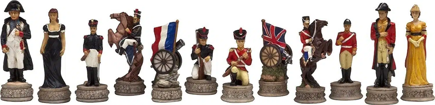 Skakspil Slaget ved Waterloo med Skakbræt i Rosentræ med Opbevaring - Billede 8