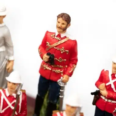 Sæt Anglo-Zulu Krig II Skakbræt i Kunstlæder med Opbevaring og Skakspil i Resin Håndmalet - Billede 5