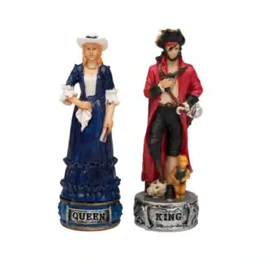 Piratsæt med Skakbræt i Kunstlæder og Skakspil i Resin - Billede 9