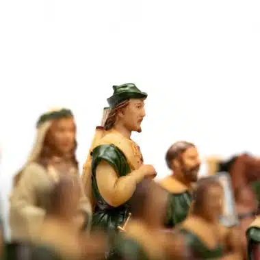 Alternative view of Robin Hood II Skakspil med Skakbræt i Ahorn og Lyngtræ & Håndmalede Skakbrikker i Resin