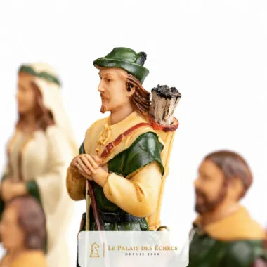 Robin Hood-brik i håndmalet resin, nærbillede af figuren