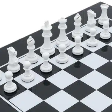 Komplet Skakspil Sort og Hvid Moderne i Træ - Billede 5