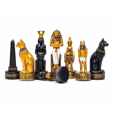 Skakbrikkesæt Oldtidens Egypten med synlig filtbund
