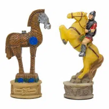 Jeu d'Echecs en Résine "La Guerre de Troie"