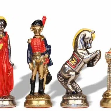 Skakspil i Metal Håndmalet Napoleon Waterloo