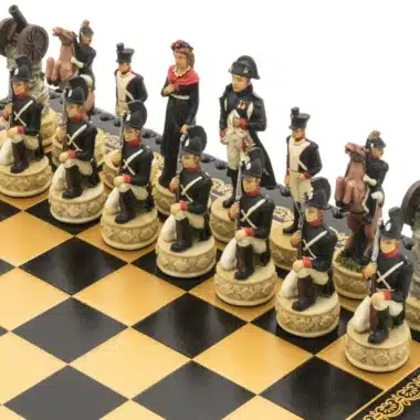 Napoleon Felttog i Rusland Skakspil i Resin med Skakbræt i Similæder Sort - Billede 5