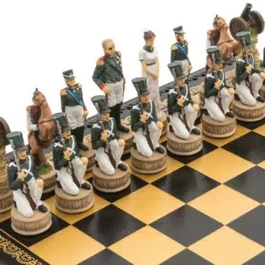 Napoleon Felttog i Rusland Skakspil i Resin med Skakbræt i Similæder Sort - Billede 4