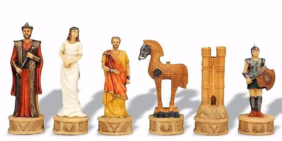 Jeu d'Echecs en Résine "La Guerre de Troie"