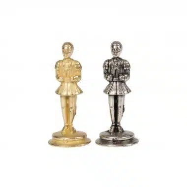 Lille Camelot Skakspil - Skakbræt i Kunstlæder med Opbevaring & Brikker i Metal - Billede 13