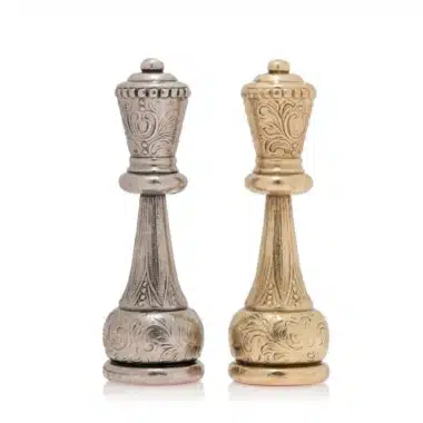 Flowered skakspil – skakbræt – backgammon og dam i kunstlæder med opbevaring & skakbrikker i metal - Billede 10