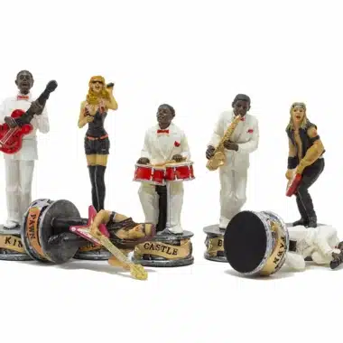 Jazz vs Rock Skakspil - Skakbræt i Kunstlæder & Brikker i Resin - Billede 5