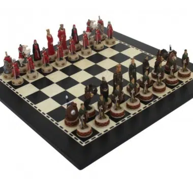 Skakspil England VS Skotland - Skakbræt i Træ & Skakspil i Resin