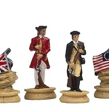 Alternative view of Skakspil Den Amerikanske Revolution i Tin med Skakbræt i Kunstlæder