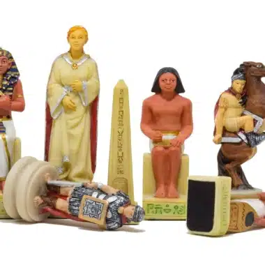 Alternative view of Skakspil Romere vs Egyptere i Resin & Skakbræt i Kunstlæder Bordeaux