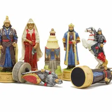 Alternative view of Skakspil Mongolsk Invasion af Kievrusland i Resin & Skakbræt i Kunstlæder med Opbevaringsrum