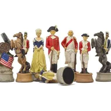Alternative view of Skakspil Den Amerikanske Uafhængighedskrig i Resin & Skakbræt i Kunstlæder med Opbevaringsrum