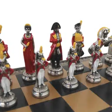 Alternative view of Napoleon Skakspil Håndmalet og Skakbræt i Kunstlæder med Opbevaring