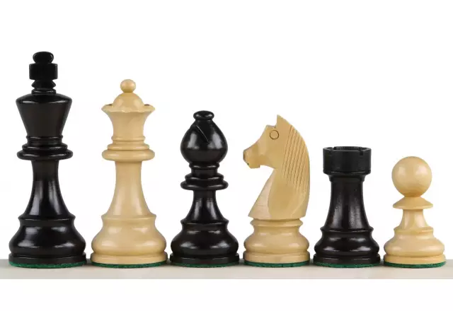 Ensemble Germany Jeu d'Échecs Staunton en Bois d'Ébène et de Buis et Echiquier en Bois de Noyer
