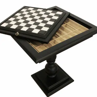 Alternative view of Skakbord i Sort Lindetræ med Spilleplade i Carrara Marmor