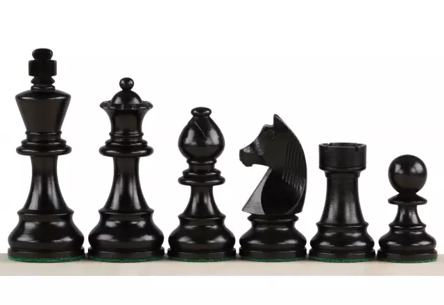 Ensemble Pieces d'Echecs en Bois de Buis et Echiquier Alphanumérique