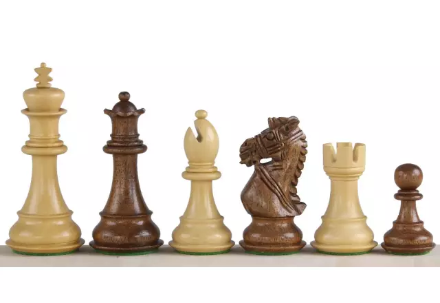 Pièces d'Échecs Staunton Mariage Royal en Bois de Buis et Acacia