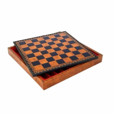Komplet Skakspil med Temaet Trojanske Krig - Håndmalede Brikker og Skakbræt i Kunstlæder 48x48cm - Billede 13