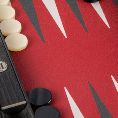 Backgammon i Similiskind Bordeauxrød - Stor Model 48 x 30 cm - Billede 3