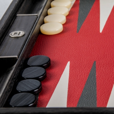Backgammon i Similiskind Bordeauxrød - Stor Model 48 x 30 cm - Billede 4