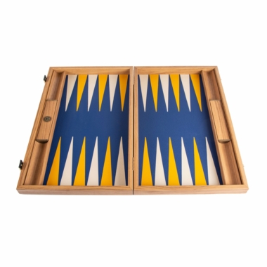Backgammon i Royalblåt Kunstlæder - Backgammonspil i Stort Format - Billede 4