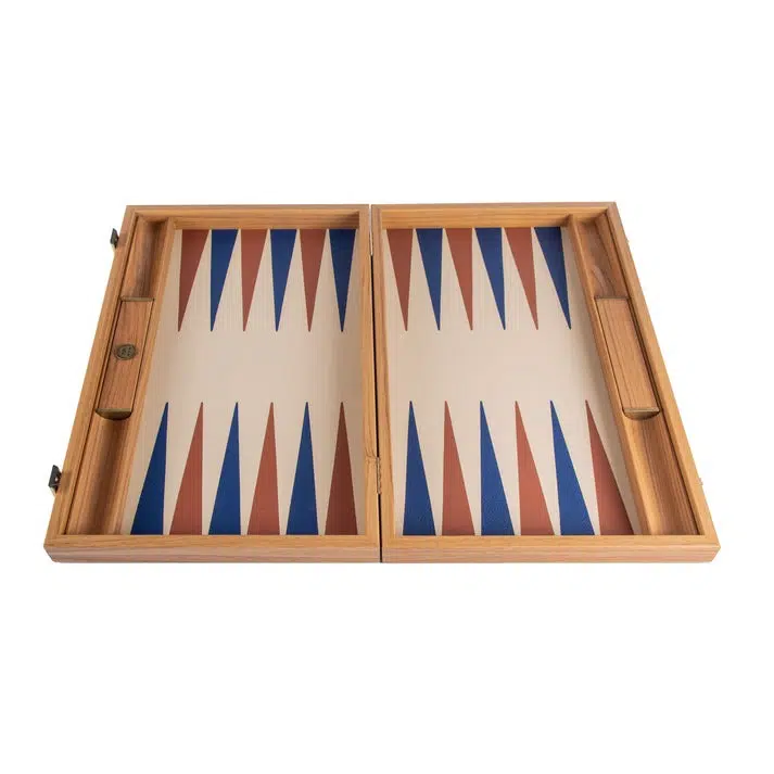 Backgammon "Similicuir Beige Champagne" - Set de Luxe 48 x 30 cm