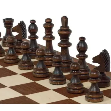 Jeu d’Echecs Magnétique de Voyage 28x28 cm – Marqueté et Pliable avec Pièces Aimantées