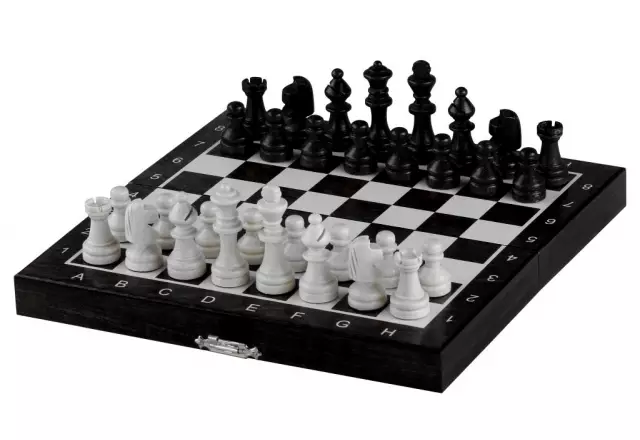 Jeu d’Echecs Mini en Bois Noir et Blanc – Portable, Magnétique et Compact