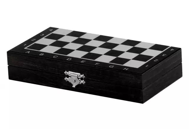 Jeu d’Echecs Mini en Bois Noir et Blanc – Portable, Magnétique et Compact
