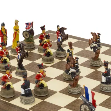 Ensemble Jeu d Echecs Complet Bataille de Waterloo Peint à La Main