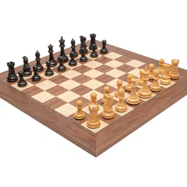 Ensemble d’échecs Warwick Grand Noir et Noyer