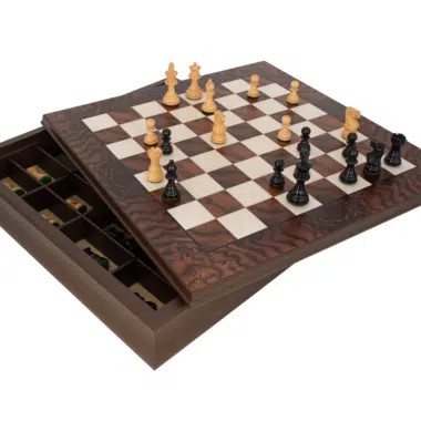 Ensemble d’échecs de luxe Kingsclere en ébène et noyer