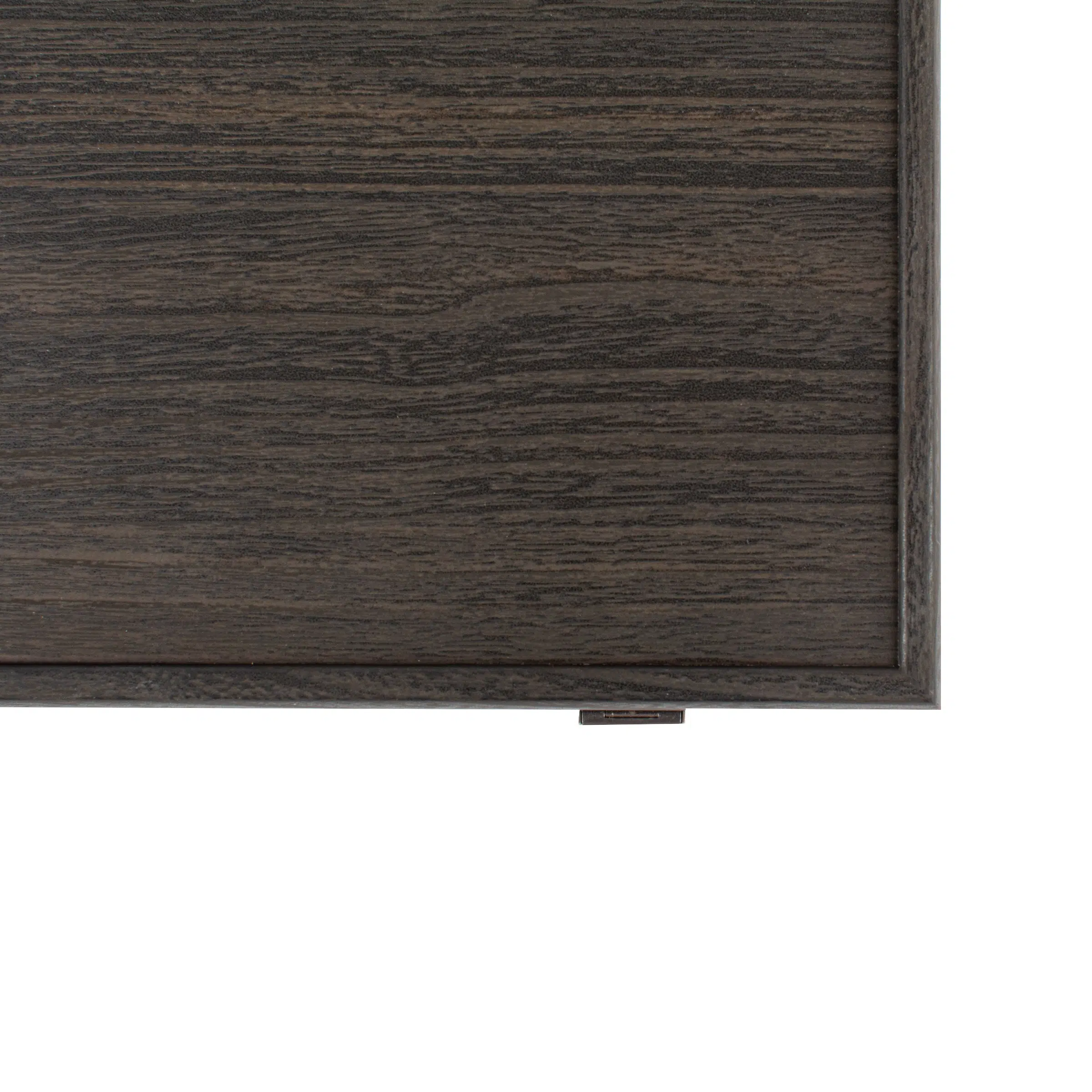Détail de la surface en bois noir du coffret de poker - Le Palais Des Echecs
