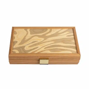 Alternative view of Lille Backgammon i Naturkork med Kubisk Design - Træbrikker