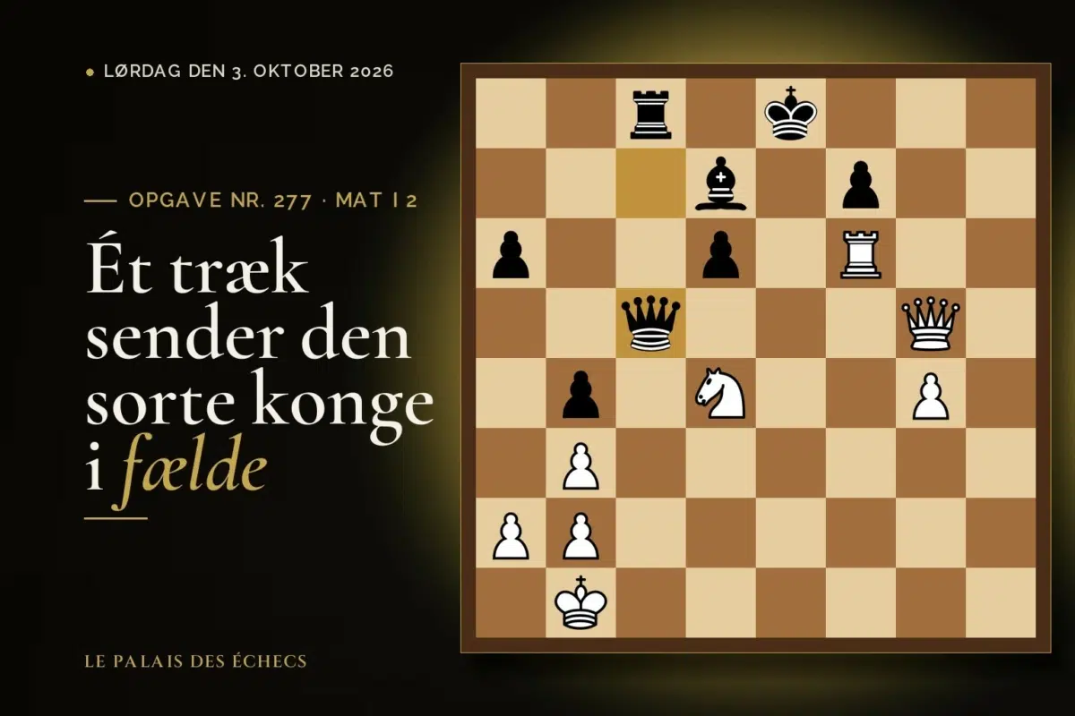 Stilling fra skakopgave nr. 277: Hvid i trækket og sætter mat i 2
