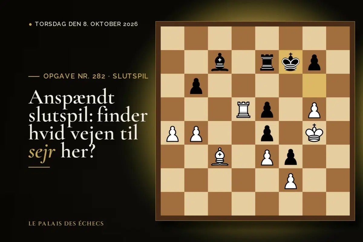 Stilling fra skakopgave nr. 282: Hvid i trækket og vinder